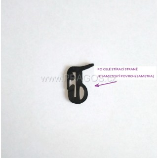 Window scraper seal velvet horizontal, Felicia, by the meter (price per 1 m)
