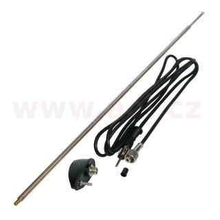 Anténa s jedním úchytem, chrom s černou základnou, 1400 mm