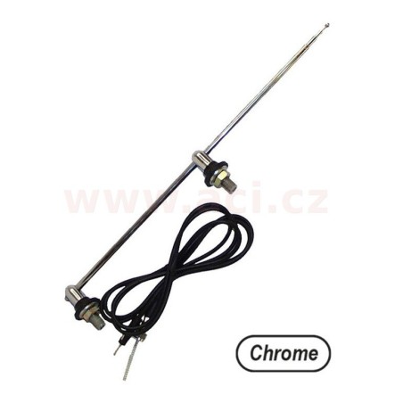 Anténa se dvěma úchyty, chrom, 1150 mm