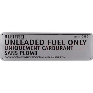 Samolepka "Unleaded fuel only"