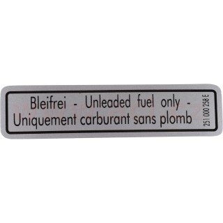 Samolepka "Unleaded fuel only"