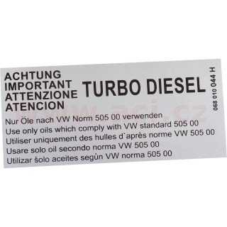 Samolepka "Important Turbo Diesel" stříbrná