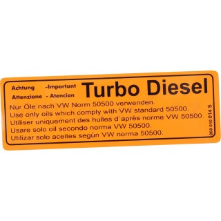 Samolepka "Important Turbo Diesel" oranžová