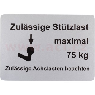 Samolepka "Zulässige Stützlast maximal 75 kg"