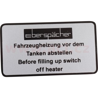 Samolepka "Before filling up switch off heater"