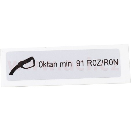 Samolepka "Oktan min. 91 ROZ/RON"