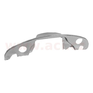 Zadní plech motoru, s otvory pro vzduchovou hadici a předehřev, chrom