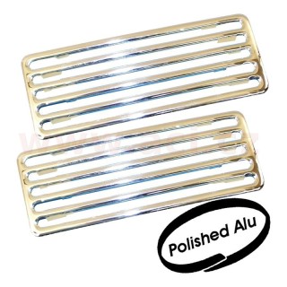 Set ventilačních mřížek pro víko motoru, leštěný hliník, 2 ks r.v. 57-69