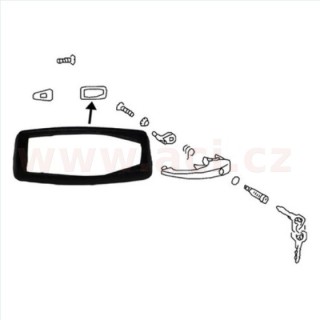 Plastové těsnění vnější kliky dveří, zadní část  L=P r.v. 67-86