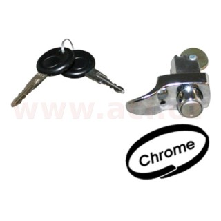 Zámek víka motoru s klíči, chrom r.v. 71-79