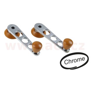 Kličky stahování oken, chromové s ořechovým obložením  L+P r.v. 67-86