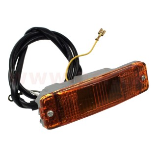 Přední blikač pro montáž do nárazníku oranžový  L=P r.v. 74-86