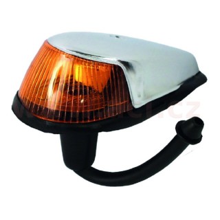 Přední blikač pro montáž do blatníku chrom/oranžový s objímkou a těsněním  L=P r.v. 63-74