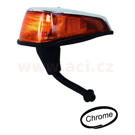 Přední blikač pro montáž do blatníku chrom/oranžový US verze  L r.v. 70-78