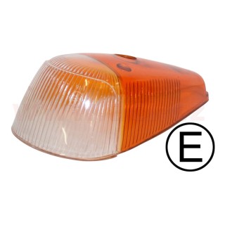 Sklo předního blikače oranžové/čiré  L=P r.v. 63-74