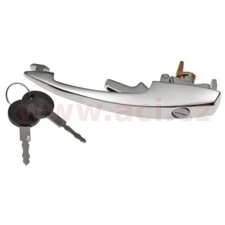 Vnější klika předních dveří (včetně vložky zámku a dvou klíčů) chrom  L=P r.v. od 68-