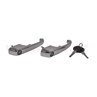 Vnější kliky předních dveří včetně zámků a 2 klíčů (pasujících do obou zámků) chrom, L+P