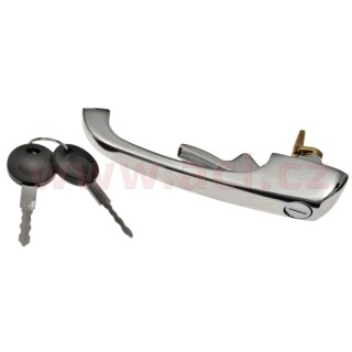Vnější klika předních dveří (včetně vložky zámku a dvou klíčů) chrom  L=P