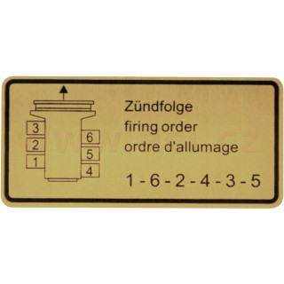 Samolepka pořadí zapalování (2.0 - 3.0) r.v. do -83
