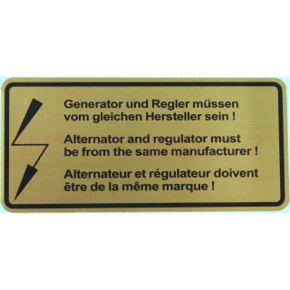 Samolepka "alternátor a regulátor" (2.0 - 2.7) r.v. do -75