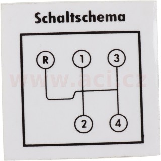 Samolepka "Schaltschema" na čelní sklo