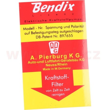 Samolepka "Bendix" pro palivovou pumpu