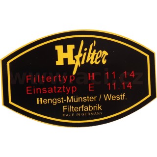 Samolepka H filtr "Filtertyp H 11.14" r.v. do -73