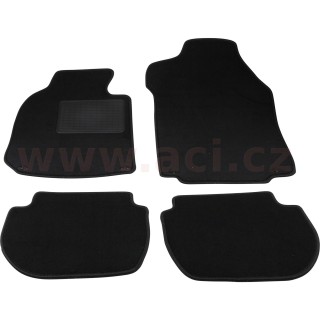 Sada textilních koberečků s příchytkami, 4 ks, černé r.v. 74-89