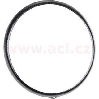 Rámeček předního světla "carbon look", kovový  L=P r.v. od 73-