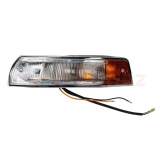 Přední blikač s objímkou a těsněním komplet, čirý + oranžový  P r.v. do -68