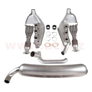 Kompletní sportovní výfukový set, jedna 70 mm koncovka, dvojitý vstup, 41/60 mm výměníky tepla,...