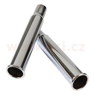 Sportovní koncovky výfuku 2 ks, rozšířené okraje, 260 mm, chromovaná ocel r.v. 65-79