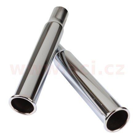 Sportovní koncovky výfuku 2 ks, rozšířené okraje, 260 mm, chromovaná ocel r.v. 65-79