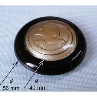 Steering wheel emblem plastic gold – black
