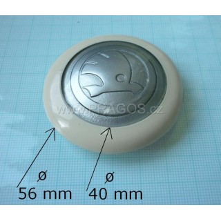 Steering wheel emblem plastic silver – white