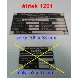 Štítek 1201 velký