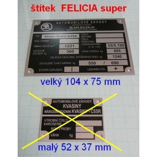 Štítek FELICIE super velký