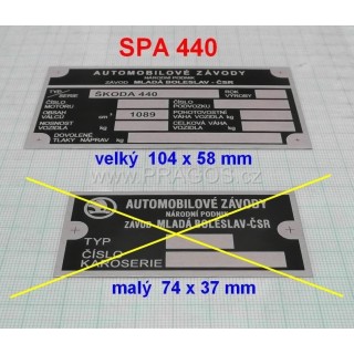 Plate Škoda 440 (Spartak), large