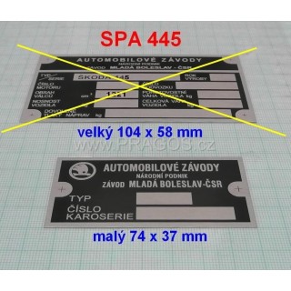 Štítek 445 (SPARTAK) malý
