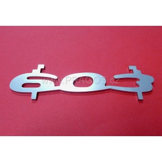 Inscription “603” stainless steel