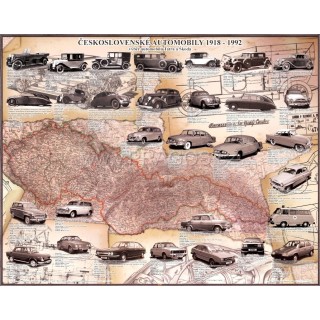 Obraz automobilů 1918–1992, 60 × 45 cm