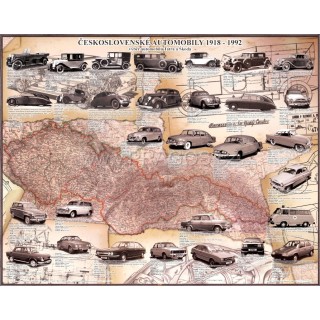 Obraz automobilů 1918–1992, 150 × 120 cm