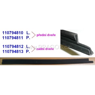 Door window seal horizontal, Škoda MB–100 (not MBX, 110R), by meter (price per 1 m)