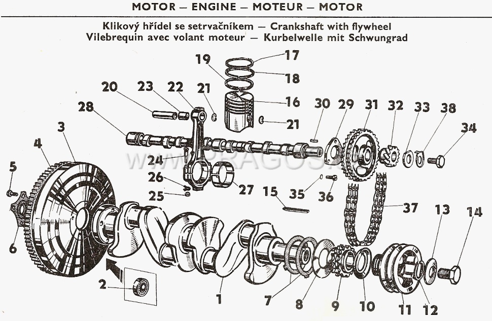 Crankshaft, Pistons