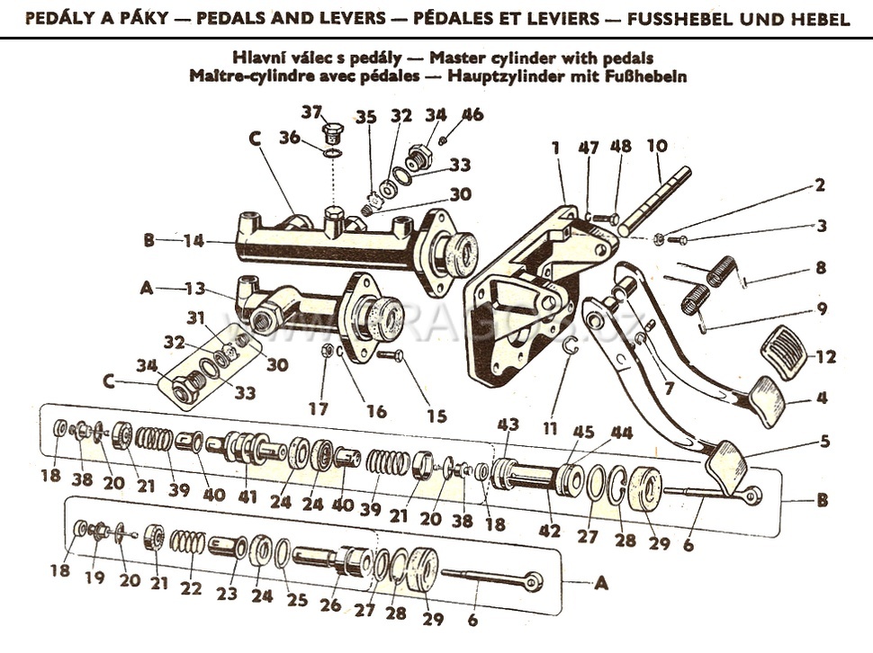 Pedal, Brake, Clutch 100-110R