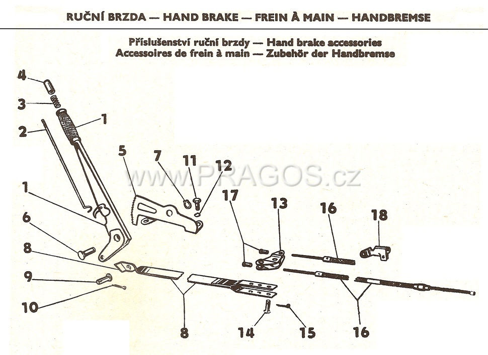 Ruční brzda 100-110R