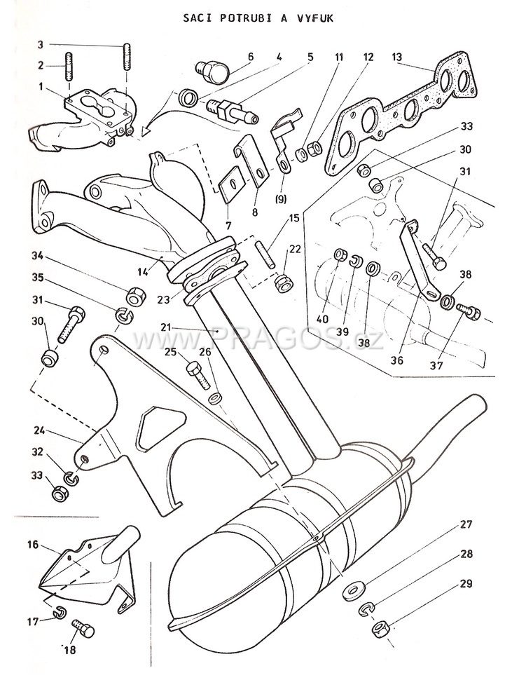 Intake + Exhaust Pipes 105-120Maxi